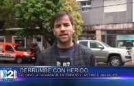 27-10-2022  DERRUMBE CON UN HERIDO . SE CAYO LA FACHADA DE UN EDIFICIO Y LASTIMO A UNA MUJER.